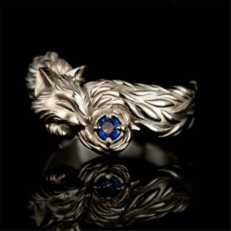 Title 4, Vintage Blue Cristal Fok Animal Ring Evropski i...