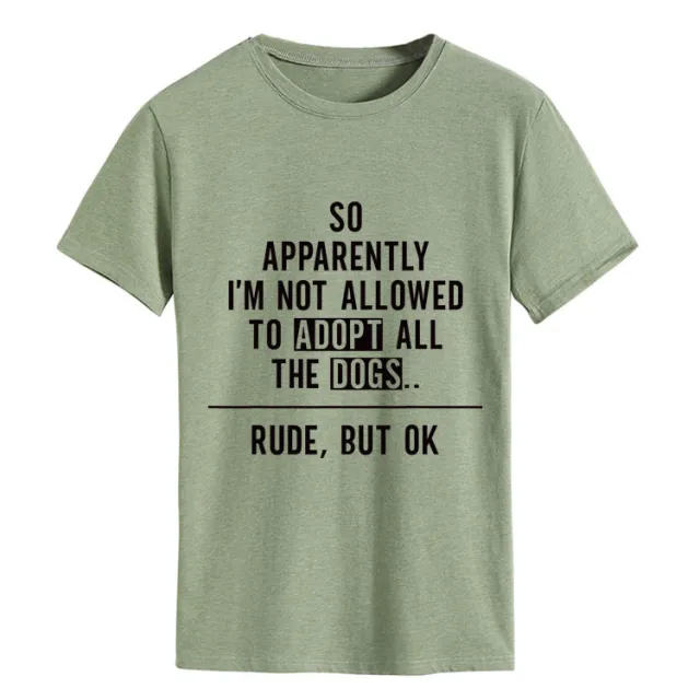 Fashion Round Neck Letter Loose Short Sleeve T shirt For Women Olive Green Black Font - Shop at LoveMi