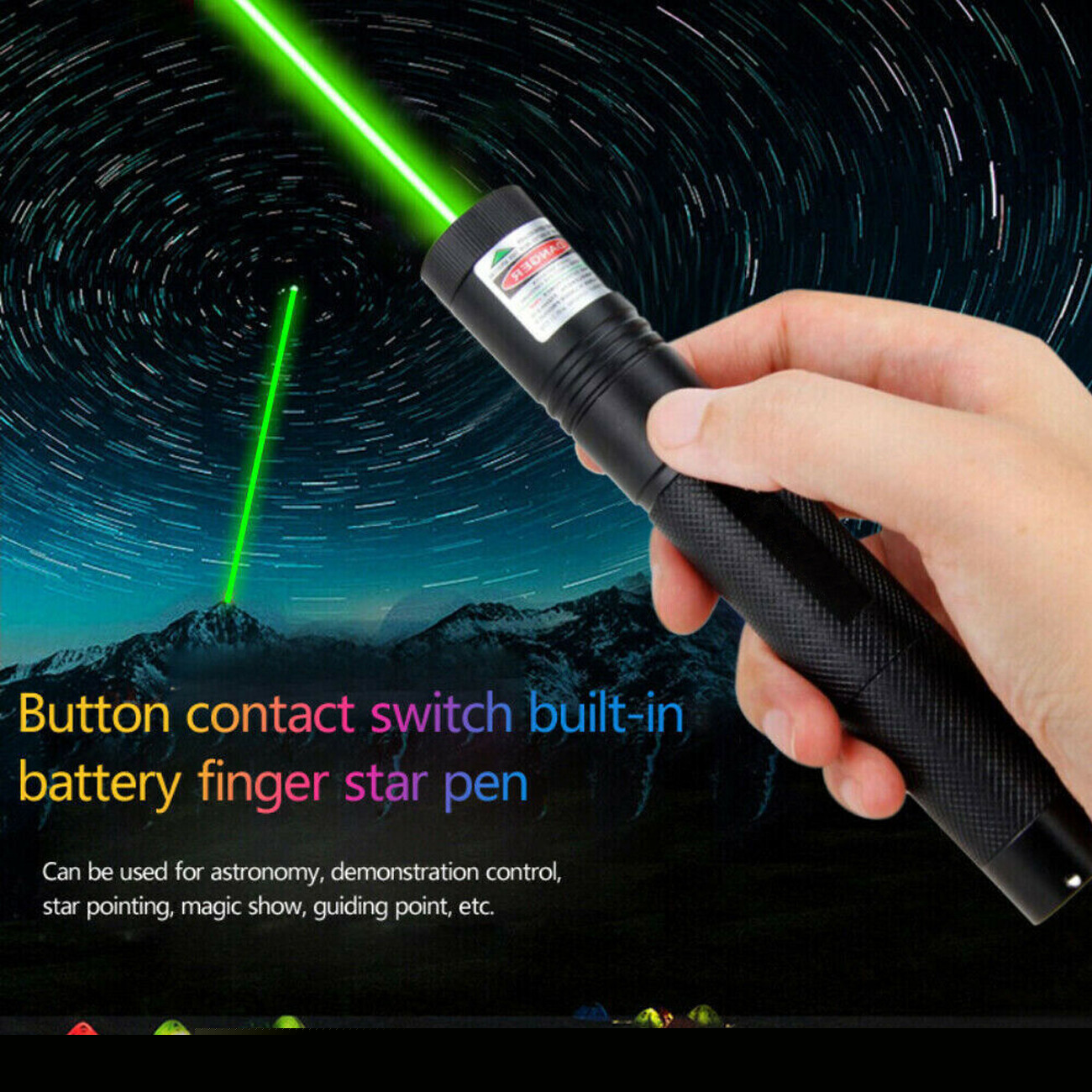 Strong Green Laser Pointer Pen Light Visible Beam Lazer AAA Torch 532nm USB Rechargeable Flashlight