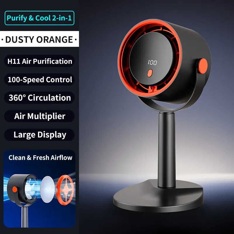 Forest Style Desktop Fan, USB Rechargeable Quiet
