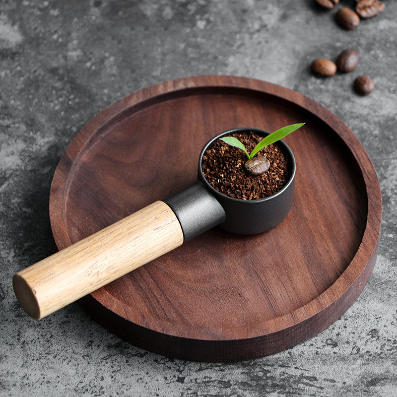 Coffee spoon measuring spoon bean scoop with solid wood