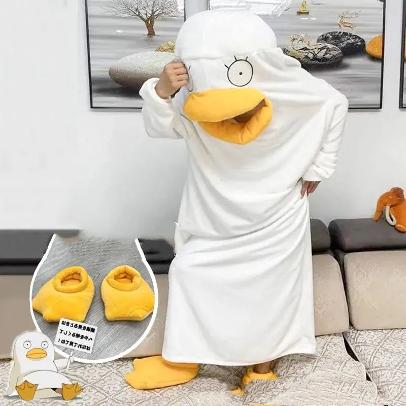 Pajamas Winter Duck One-piece Funny Sleeping Bag for Men
