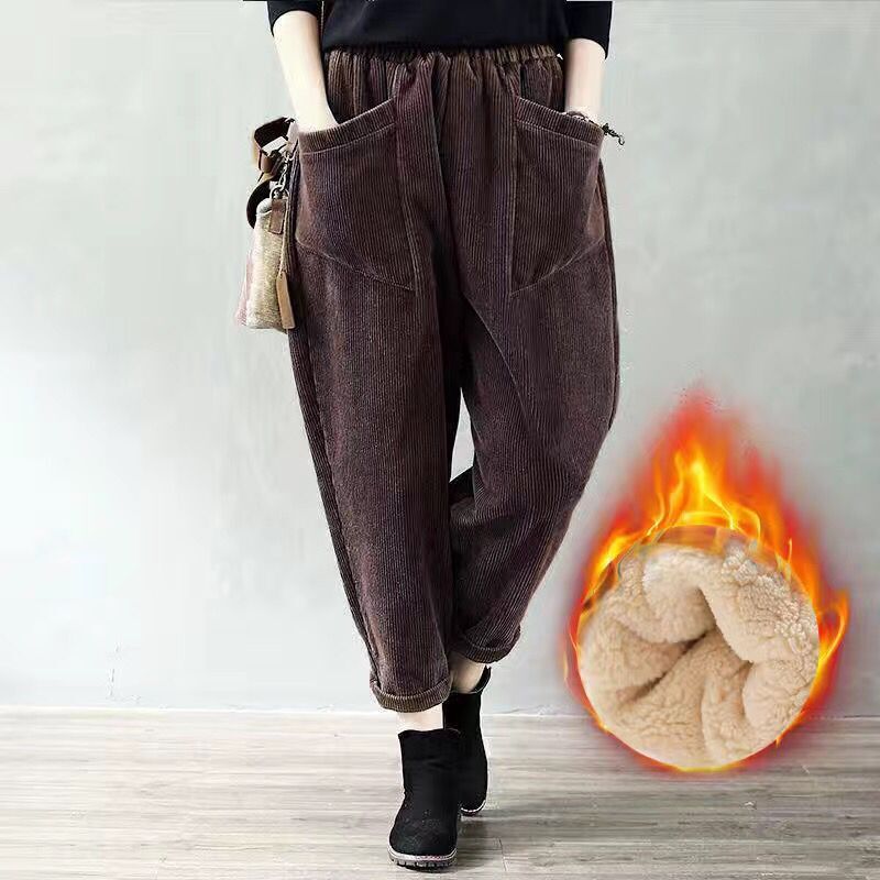 Title 1, Womens Corduroy Casual High-waist Loose Robe P...