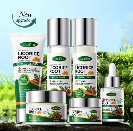 Sadoer Licorice Root Whitening Skin Care Set 6Pc - Shop at LoveMi