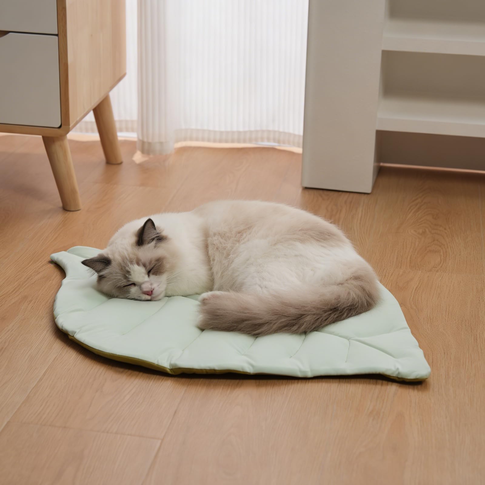 Cat Cooling Mat Cat Leaf Bed Mat Comfortable Soft Fabric Breathable Cozy For All Seasons  Ideal For Cats Small Pets thumbnail 6