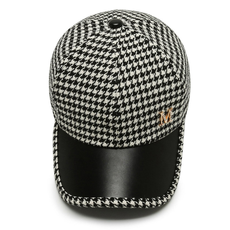 Men's And Women's Fashion Houndstooth Fine Grid Baseball