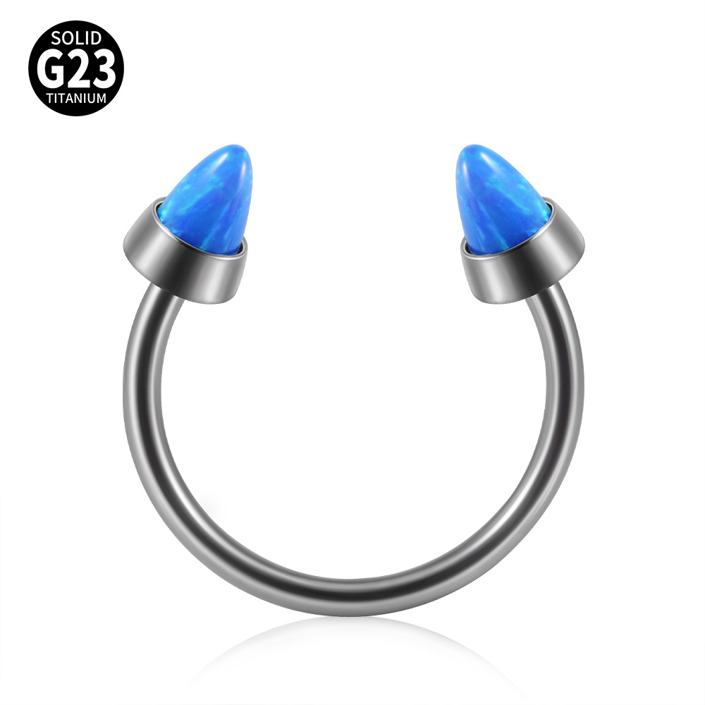 Title 7, Opal Internal Thread Lip Ring Internal Thread H...