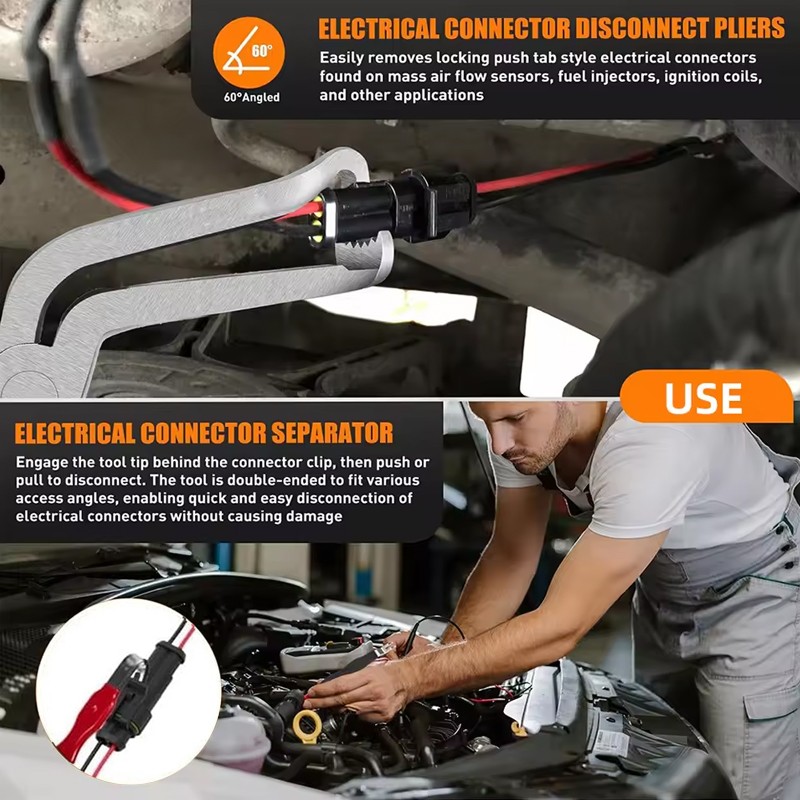 3x Electrical Connector Disconnect Pliers For Cars Automotive Plug Removal Plier