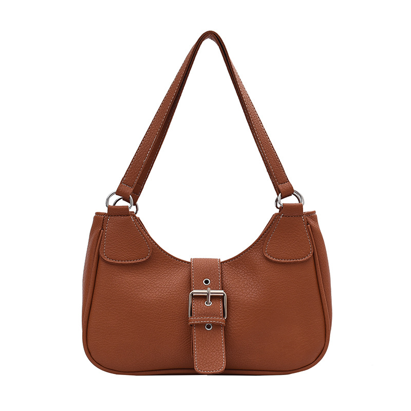 Ladies Lychee Pattern Japanese Word Button Casual Temperament Brown - Shop at LoveMi