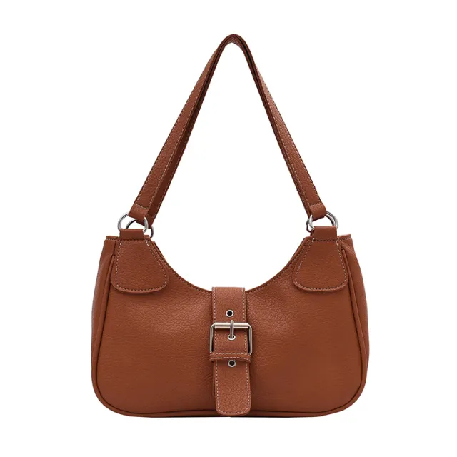 Ladies Lychee Pattern Japanese Word Button Casual Temperament Brown - Shop at LoveMi