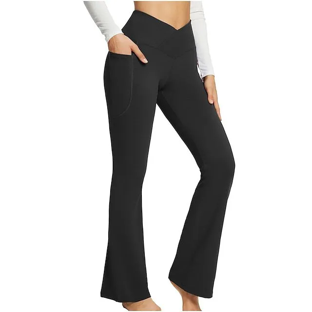 Women's Fashionable Elegant Slim fit Solid Color Seamless Casual Pants Black - Shop at LoveMi