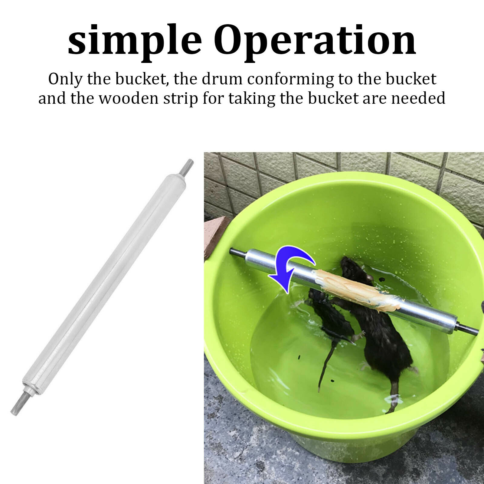Metal Mice Rats Sticky-Mouse Killer Roll Trap Grasp Log Bucket Rolling Spinning 2