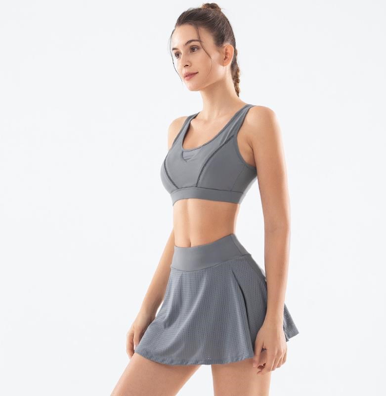 Yoga Suit Female Fitness Bra Of Tall Waist Skirt Running Two