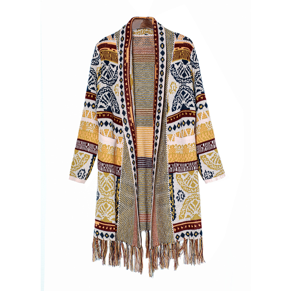 Fringed Print Cardigan, picture 5 of 8