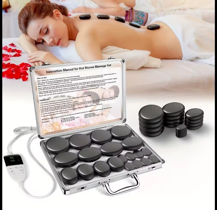 Kit de massage professionnel aux pierres chaudes avec chauffage numérique à contrôle