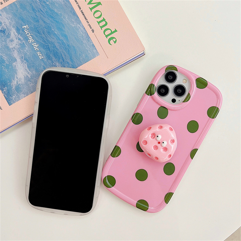 Poka Dot Cheese Bracket Anti Drop Mobile Phone Shell - Image 2