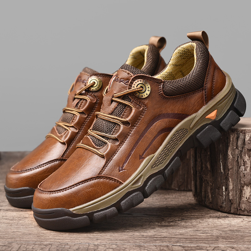 Lace-up Bull-toe Shoes Hiking Shoes Low-top Casual Work Shoes