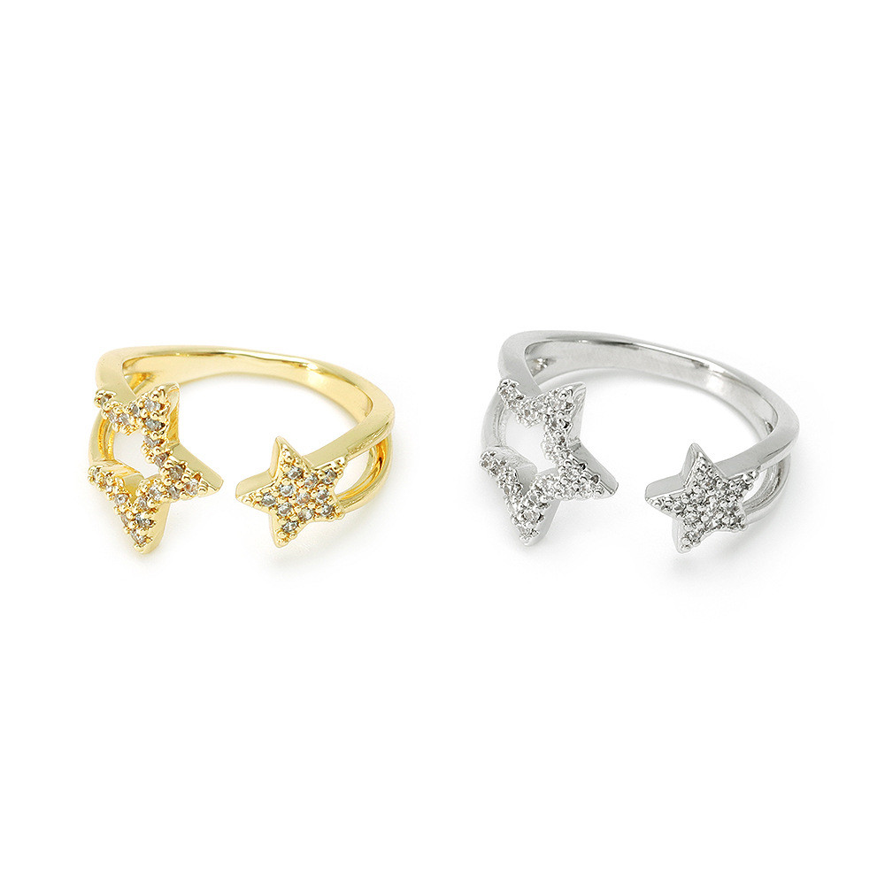 Style Source Factory Gold-plated Zircon Star Ring