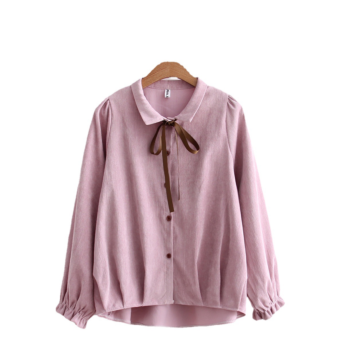 Title 3, Corduroy Lace-up Long-sleeved Shirt