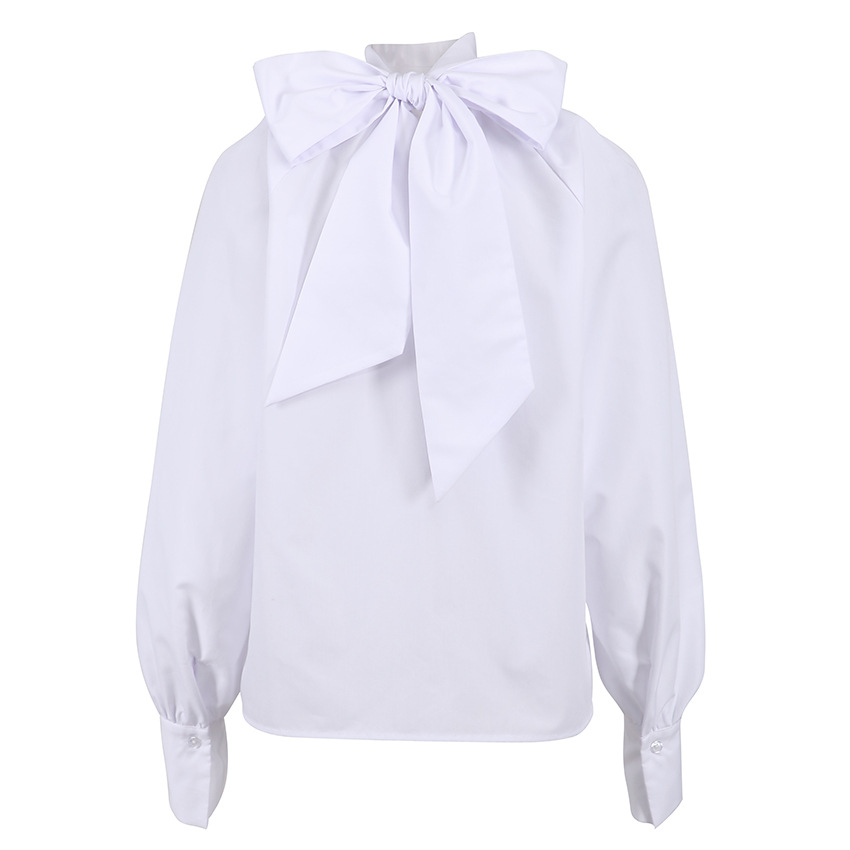 Title 4, Women Bow Tie Shirt French High Collar