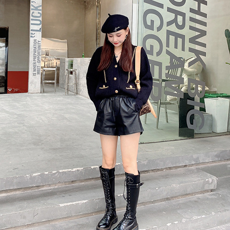 Gentle Wind Knitted Cardigan Jacket Loose V-neck Bright Silk