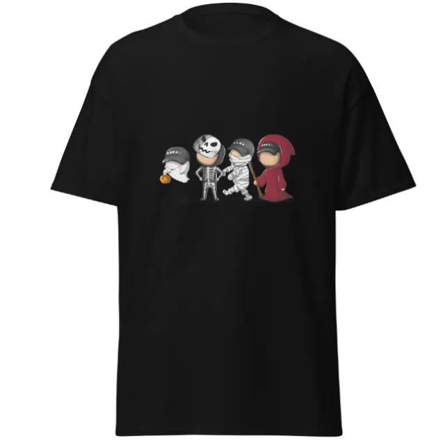 European And American Cartoon Digital Printed Round Neck Casual Short Sleeve Black - Shop at LoveMi