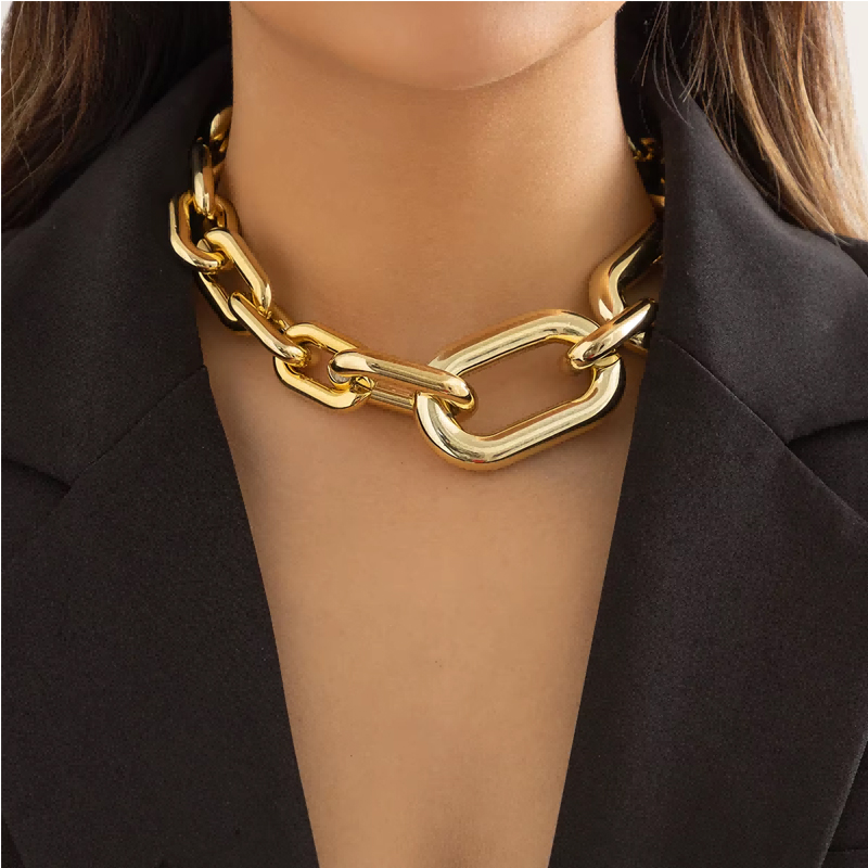 Necklaces For Women, Gold Chain Necklace Chunky,Necklace Link Chain Choker Vintage Heavy Metal Thick Chain - Jewelry & Watches