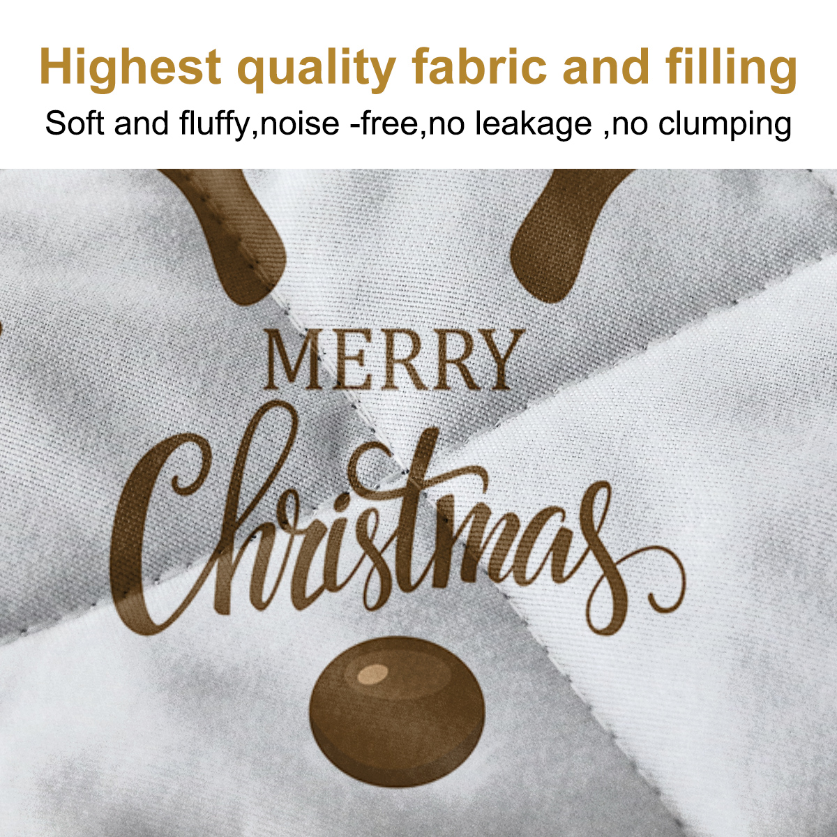 Deer Antler Pattern Christmas Quilt Set Microfiber Soft Lightweight Christmas Bedding Set, 1 Quilt With 2 Pillowcases