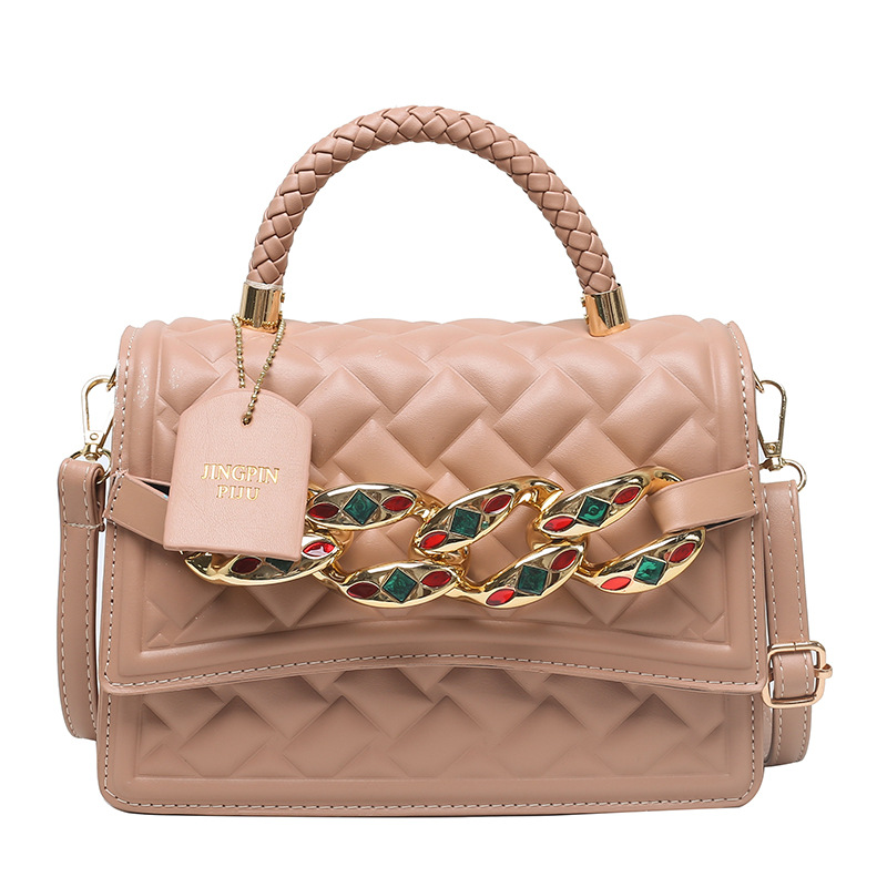 Vintage Diamond Color Diamond Chain Shoulder Bag