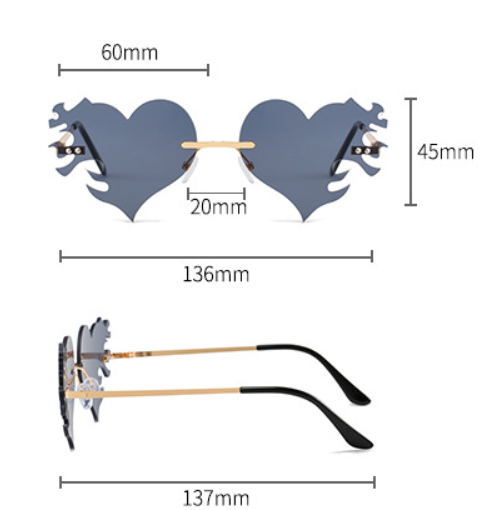 Title 10, Frameless Love Flame Metal Ball Tide Small Fram...