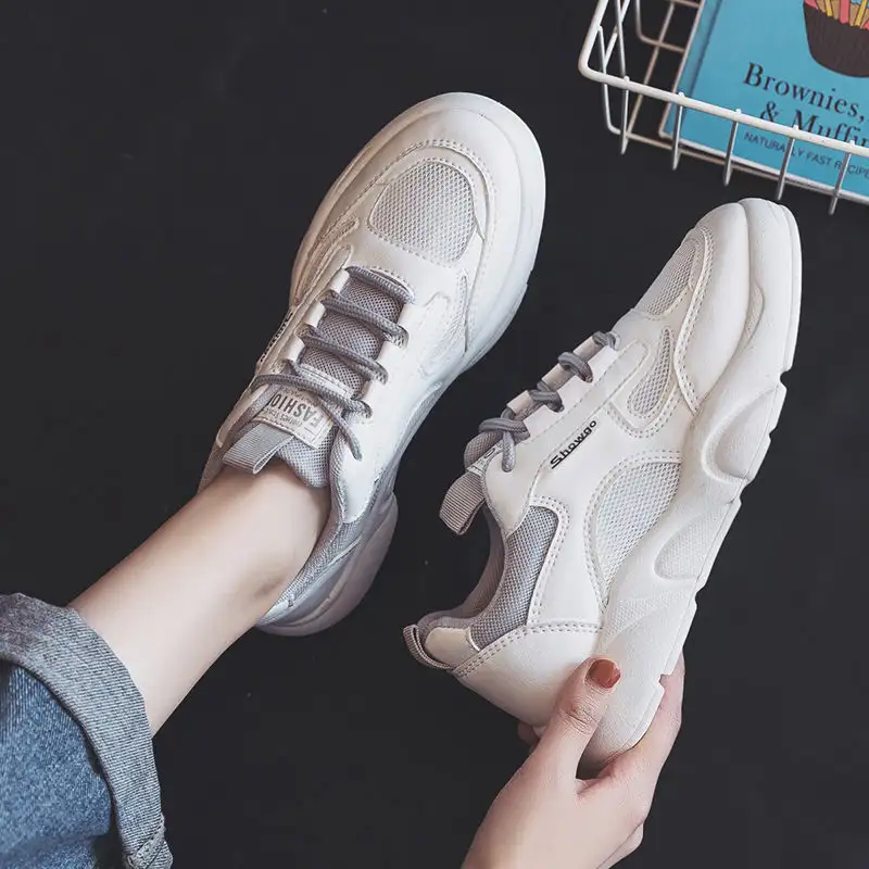 Korean Version All-match Running Mesh White Casual Shoes