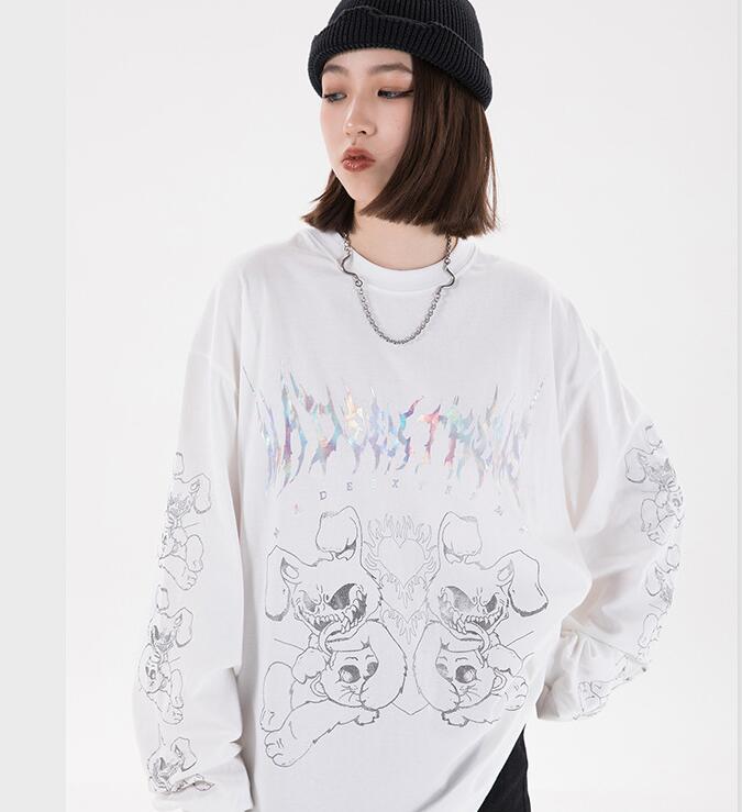 Fashion Laser Print Men's Loose Long Sleeves