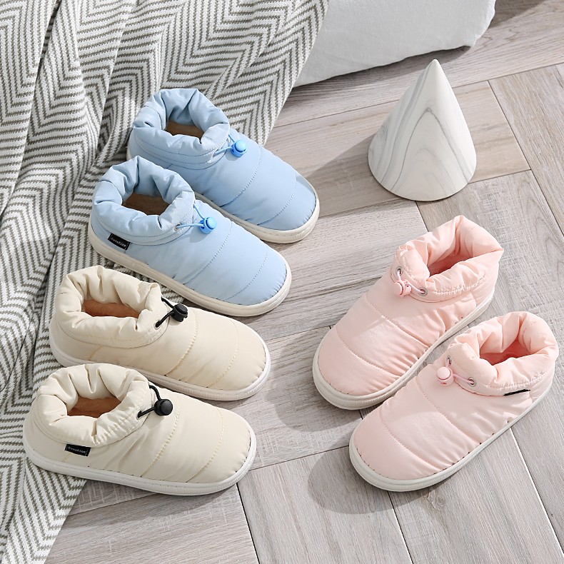 Home Non-slip Down Cloth Plush Thickening Warm Moon Cotton Shoes
