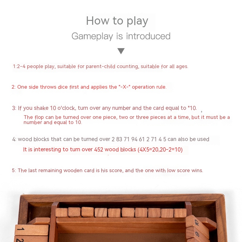 Title 4, Wooden Four-sided Flip Board Game