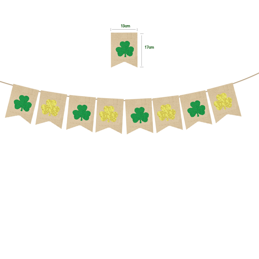 Shamrock Burlap Banner