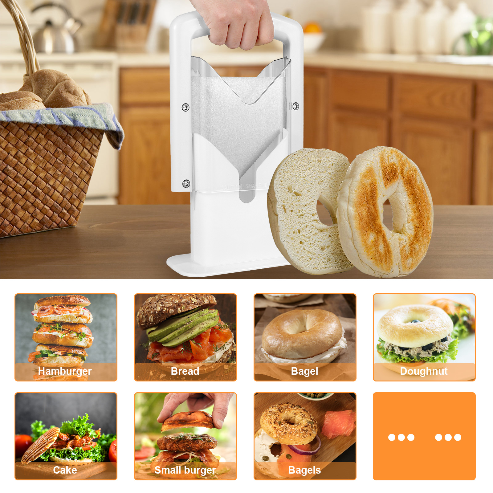 Title 6, Bagel Cutter Slicer With Safety Handle Househol...