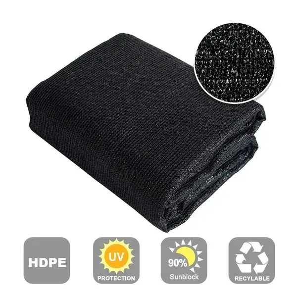 Black Shade Cloth Fabric Sunscreen UV Resistant Mesh Net With Cut Edge