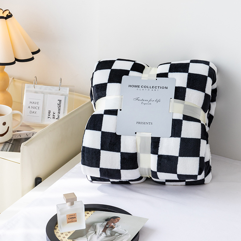 Title 8, Checkerboard Facecloth Printed Blanket. Experie...