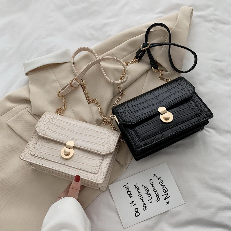 Personality Embossed Stone Pattern Small Square Bag Women