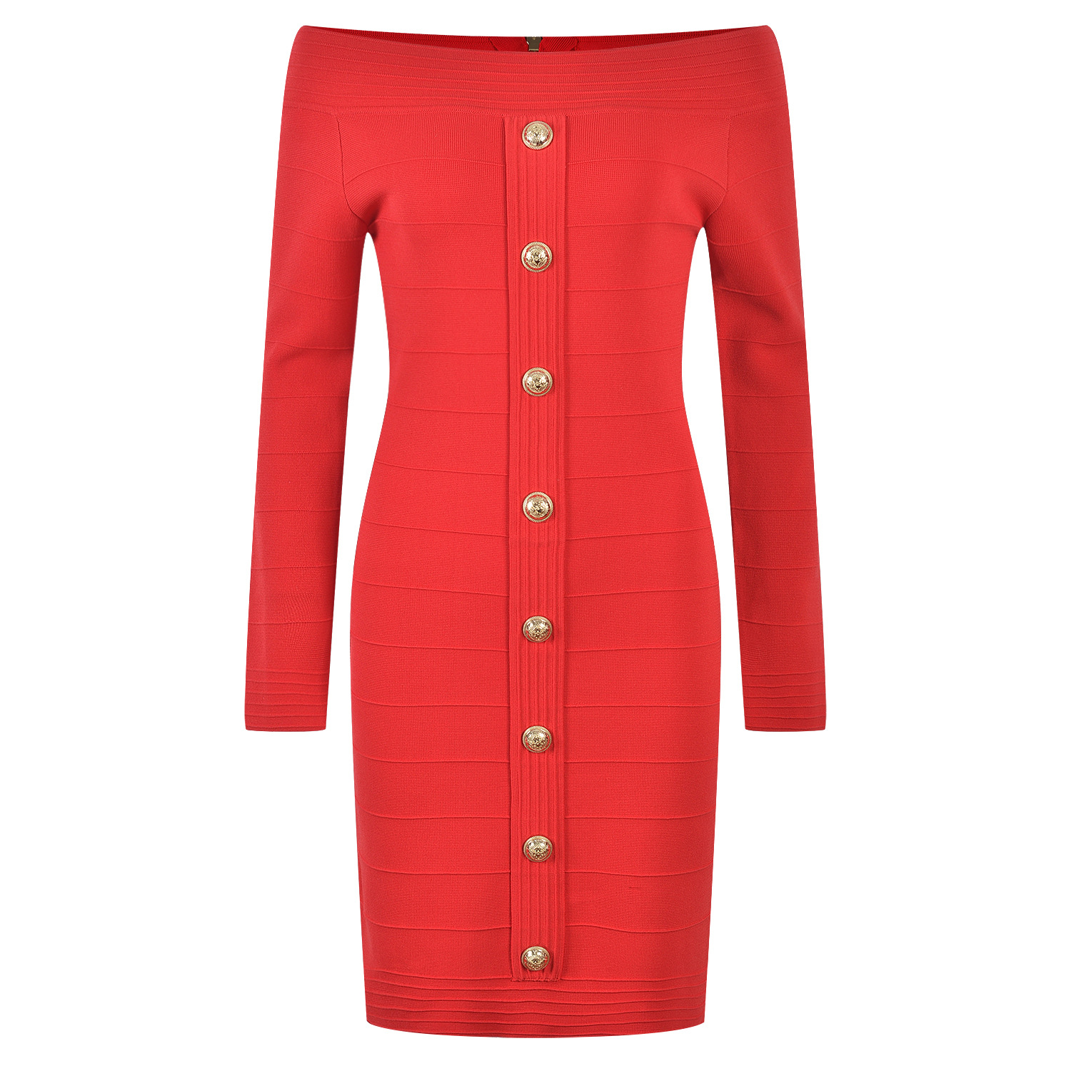 Wool One-Line Shoulder Knitted Dress, picture 5 of 6