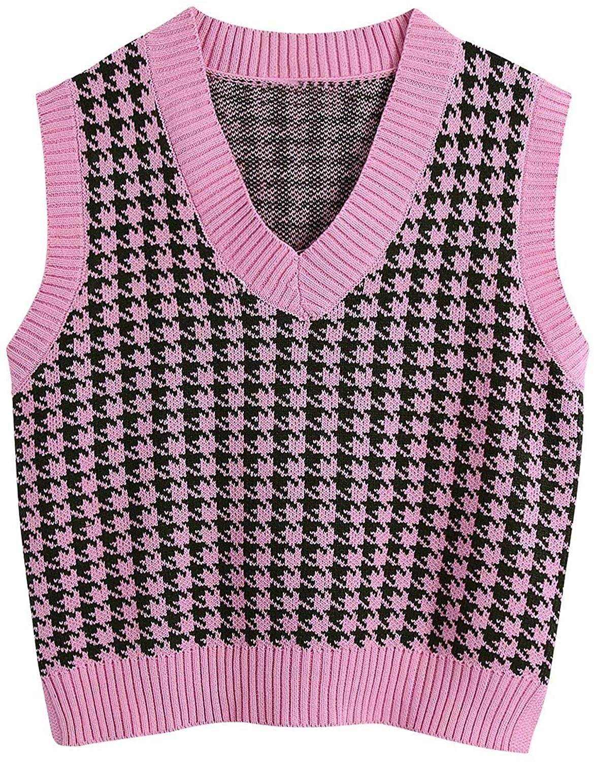 Title 12, Houndstooth knitted vest vest