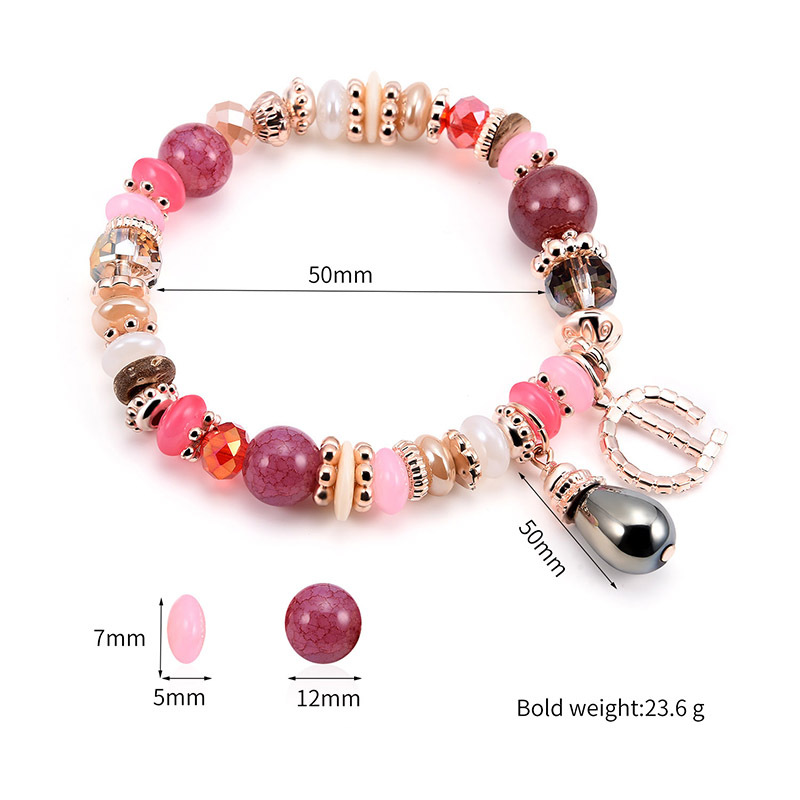 Grey Drop-shaped Bead Pendant Wild Bracelet