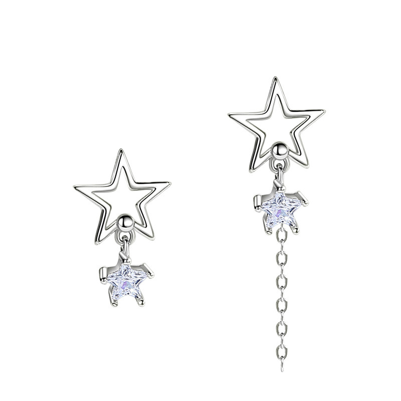 Women's Fashion Simple Sterling Silver Star Earrings
