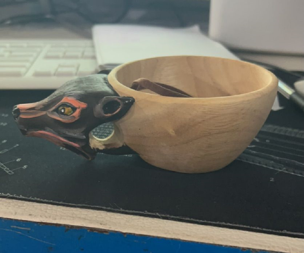 Hand Carved Cup Scandinavian Kuksa Wooden Mug - Picture 11 of 15
