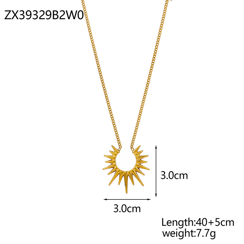 Vintage Sunflower U-shaped Stainless Steel Necklace