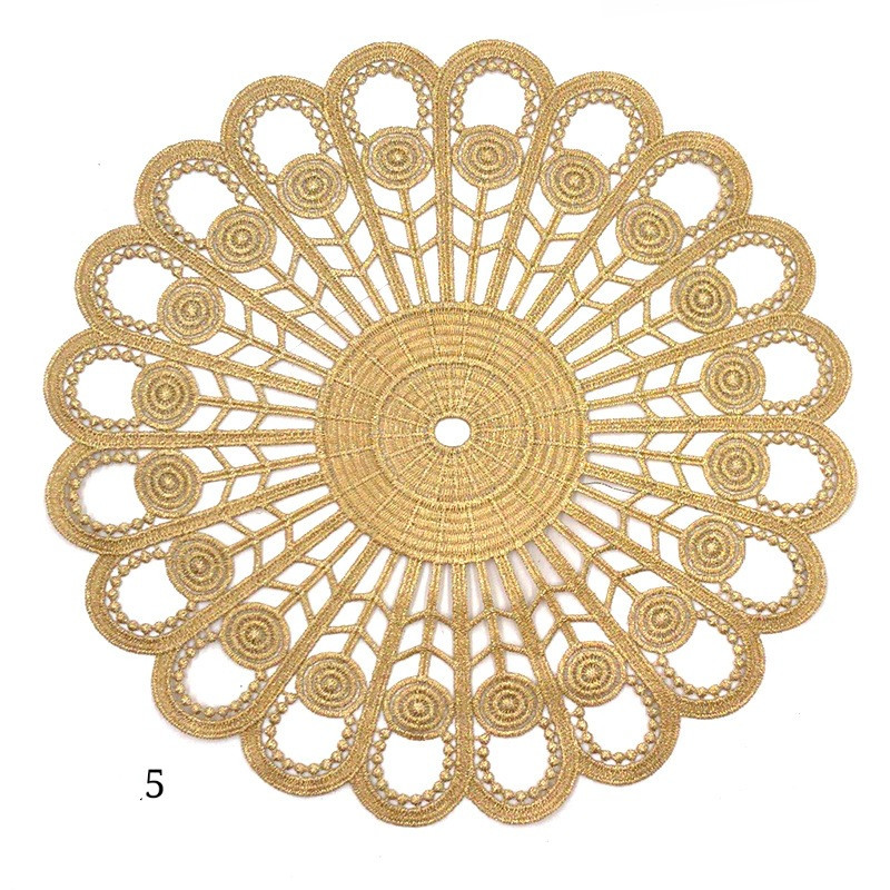 Title 5, Lace Luxury Hollow Embossed Round Placemat