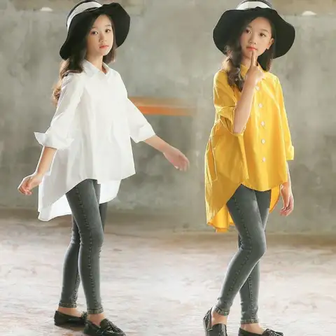 Girls' Big Kids Loose Fashionable Tops Korean Style Shirts