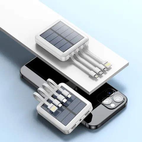 Mini Portable Power Bank with Solar Cable