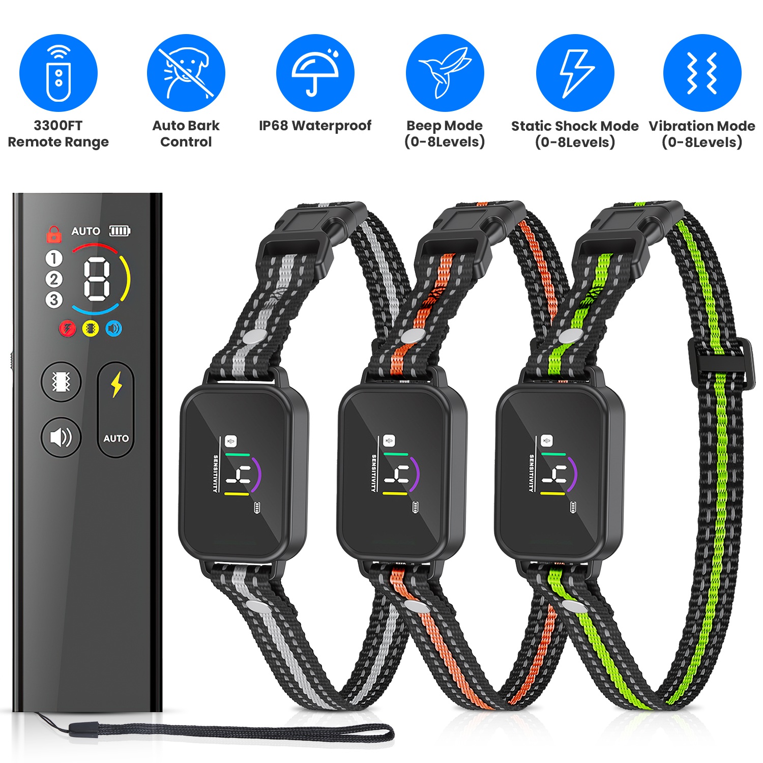 1Pc 2 In 1 Dog Shock And Bark Collar Dog Training Collar With Remote Rechargeable IP68 Waterproof With 3 Channels For Medium And Small Dogs — foto 18