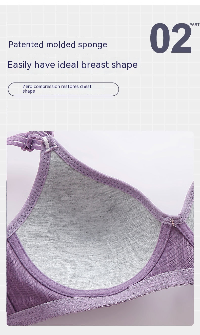 Title 5, Underwear Wireless Comfortable Striped Thin Bra